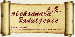 Aleksandra Raduljević vizit kartica